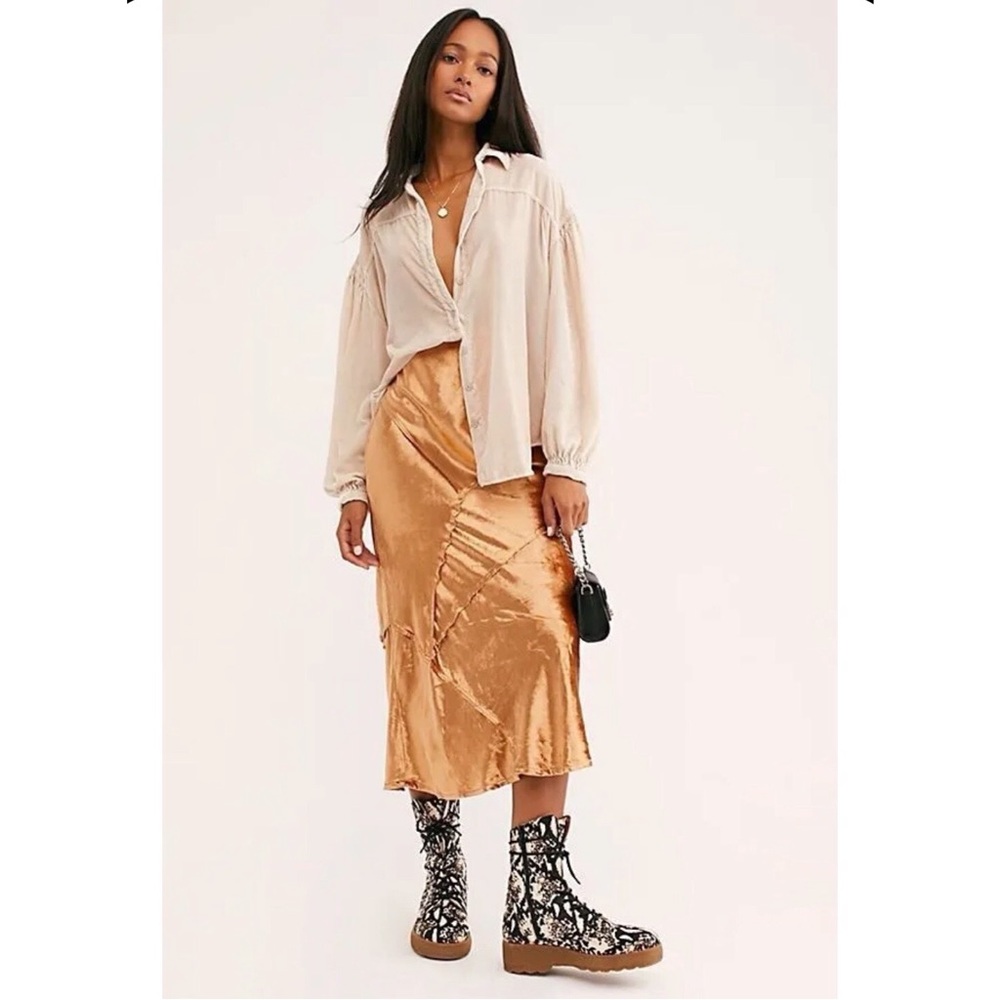 Free People Serious Swagger Midi Skirt